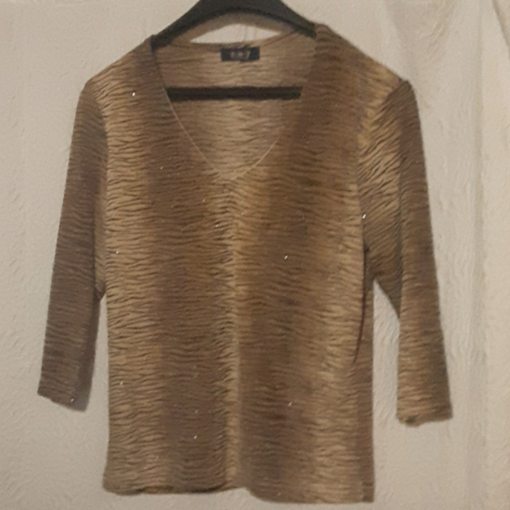 animal print shirt with silver sparkles